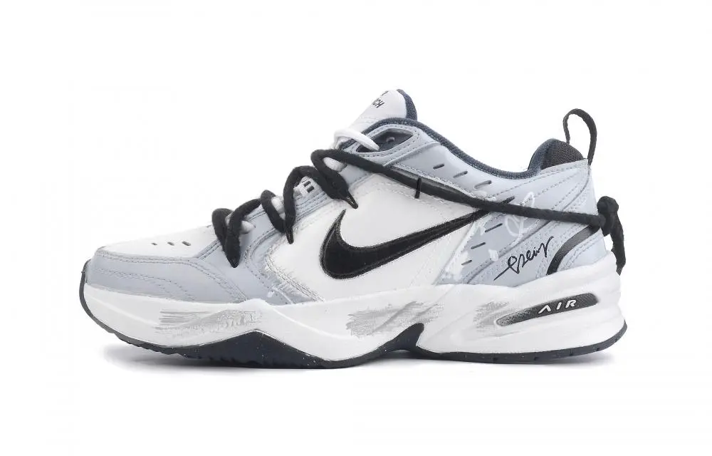 Nike Air Monarch 4 Blue Tone Urban, Love Confession Low top Chunky Sneakers Unisex Blue White