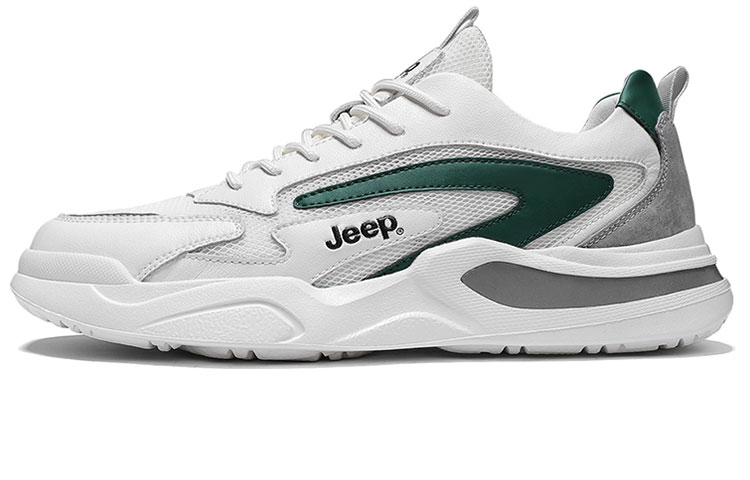 Jeep Low-Top Running Shoes Men's White Green