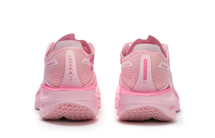 361° Fly Burn 3 Wear-Resistant Lightweight Rebound Low-Top Full-Length Carbon Plate Running Shoes Unisex White Pink