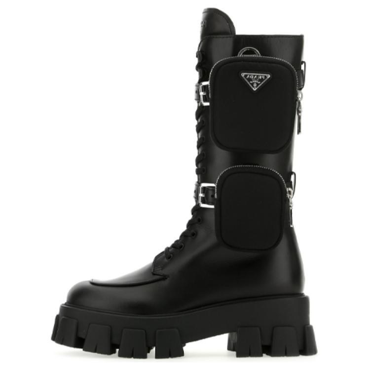 PRADA Monolith Knee high Boots Women's Black