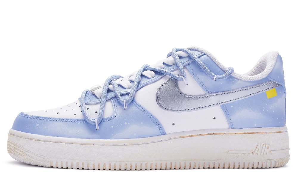 Nike Air Force 1 Skateboard Shoes Men's Silver White Blue
