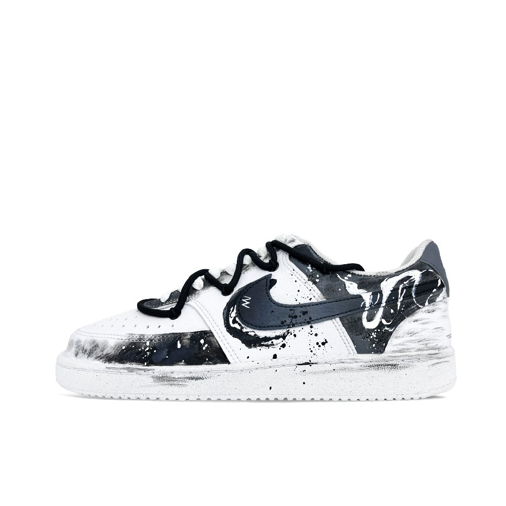 Nike Court Vision Skateboard Shoes Men Low Top Black, White