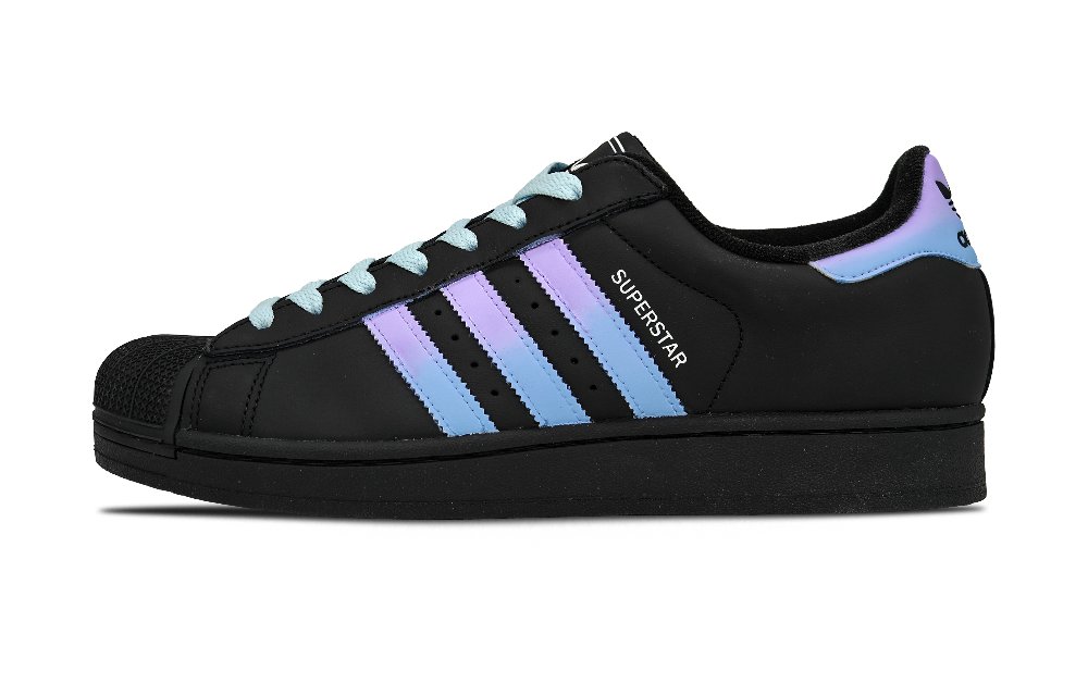 Adidas Originals Superstar 2 Low Top Skateboard Shoes Unisex Black Blue Purple