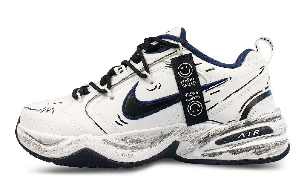 Nike Air Monarch 4 Water-Resistant Moisture-Wicking Breathable Low-Top Chunky Sneakers Unisex Black White