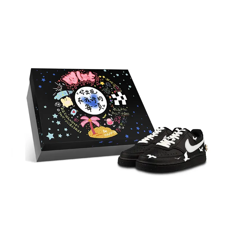 Nike Court Vision Low Abrasion Resistant Low top Skateboard Shoes Unisex Black