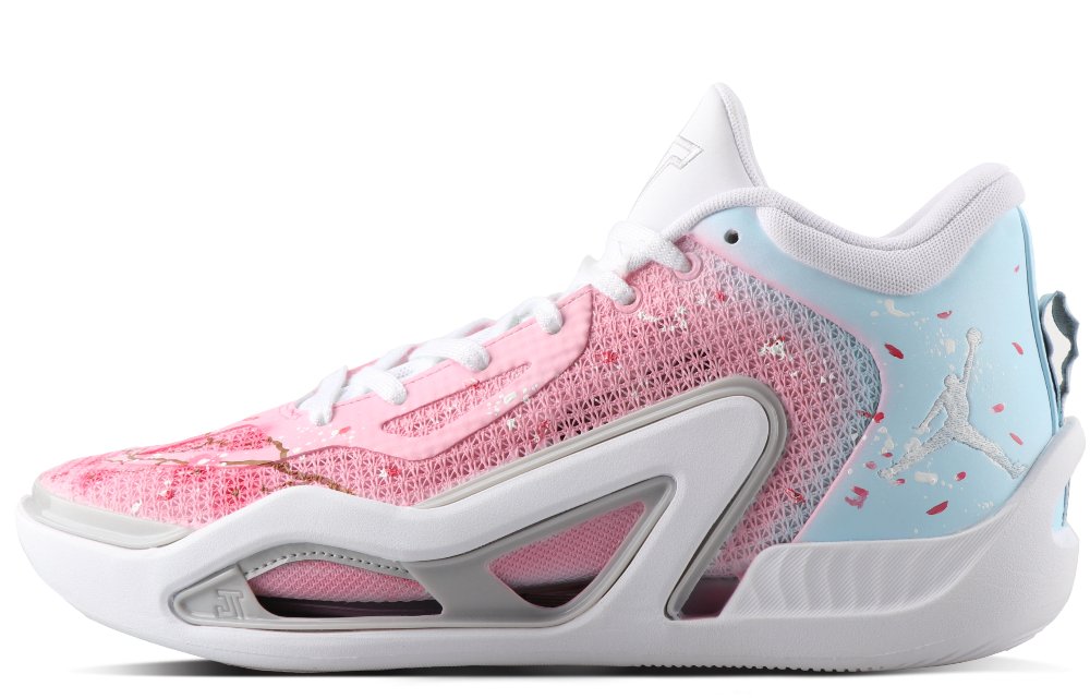 Jordan Tatum 1 Shock Absorbers With Slip Resistant Features Low Top Basketball Shoes Men's Blue Pink