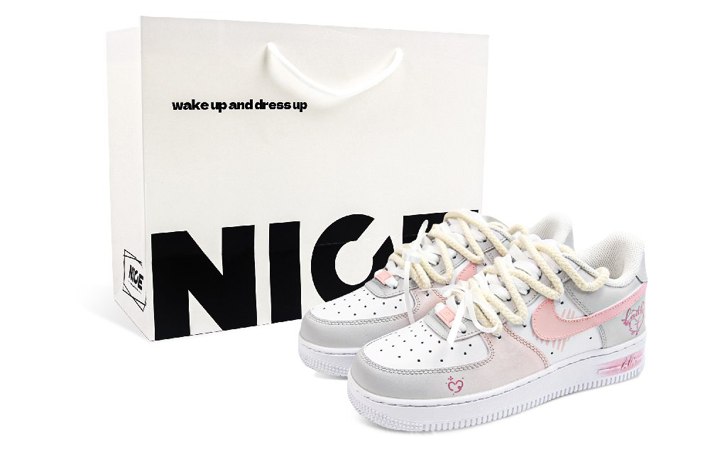 Nike Air Force 1 Abrasion Resistant Low Top Skateboard Shoes Women's Pink