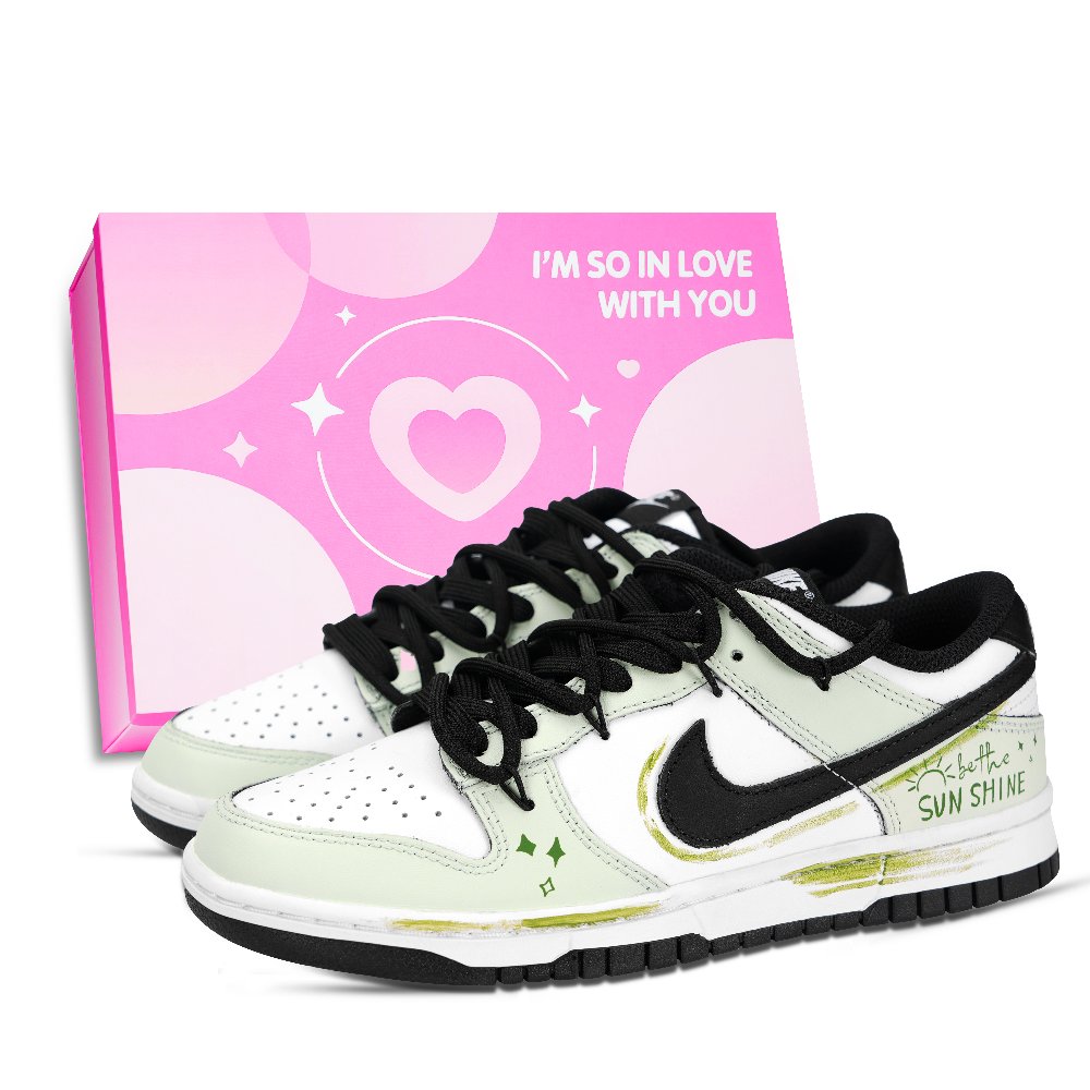 Nike Dunk Low Top Skateboard Shoes Unisex Green White