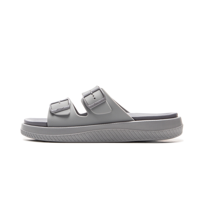 LiNing Slip Resistant Quiet Slide Slippers Men's Gray