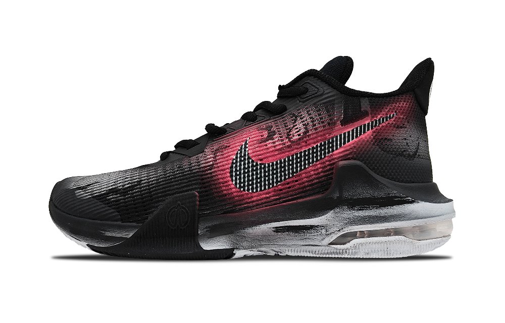Nike Air Max Impact Cushioning Wear-Resistant Low-Top Basketball Shoes Unisex Black Rose Red