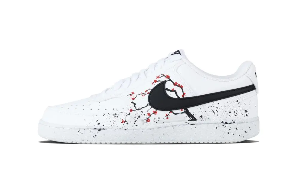 Nike Court Plum Blossom Abrasion Resistant Slip Resistant Low top Skateboard Shoes Men's Black