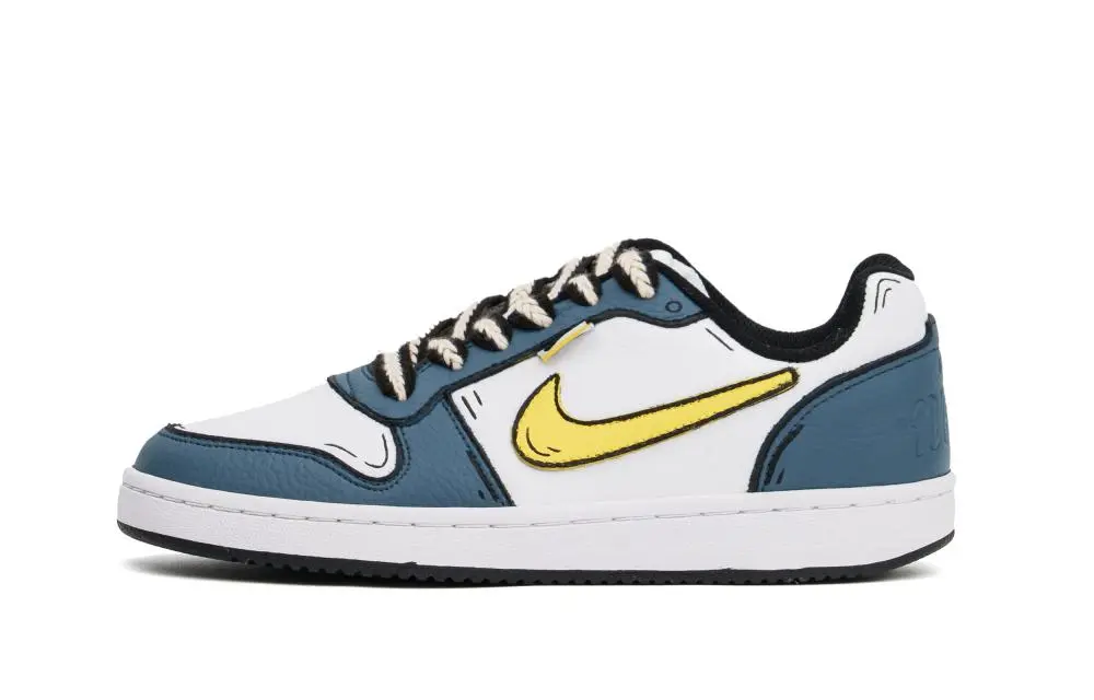 Nike EBERNON Abrasion Resistant Low top Skateboard Shoes Men's Black Blue