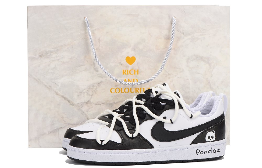 Nike Court Borough Low-Top Skateboard Shoes GS Black White