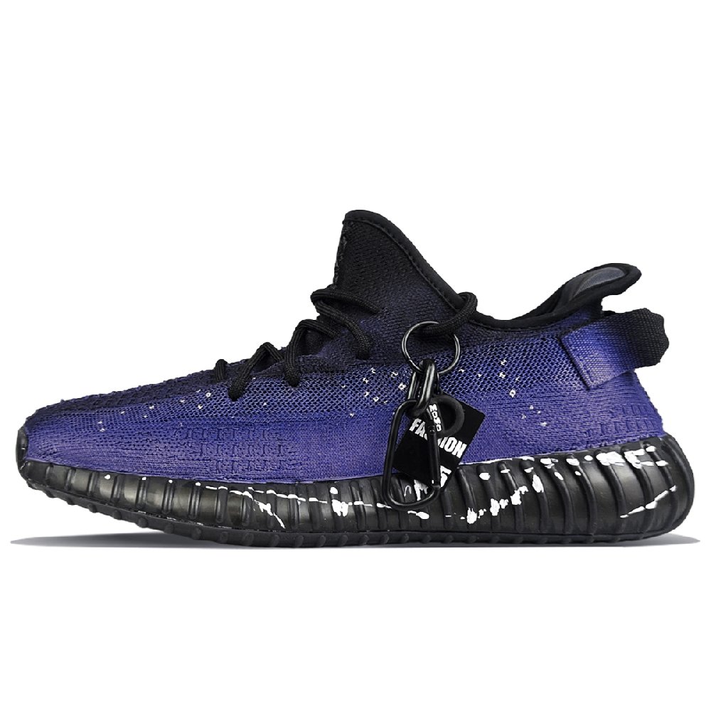 Adidas Originals Yeezy Boost 350 V2 Anti Slip Wear Resistant Low Top Casual Shoes Unisex Black purple Shadows