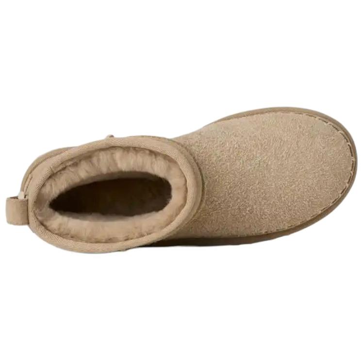 UGG CLASSIC ULTRA MINI Biarritz Abrasion Resistant Ankle Length Snow Boots Women's Khaki купить в интернет-магазине Yoocart с быстрой доставкой по России.