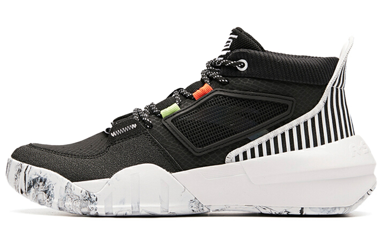 Anta Basketball Collection Mid-Top Basketball Shoes Men's Black White