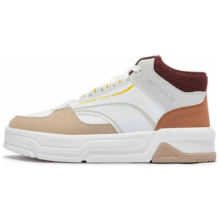361° Slip Resistant Cushioning High Top Skateboard Shoes Women's White Brown
