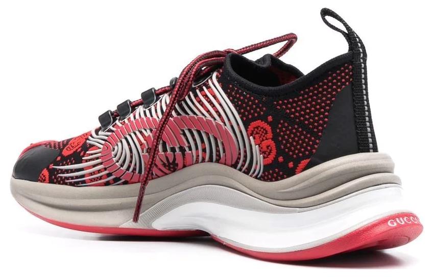 GUCCI Women's Run Sneaker 'Black Red Monogram' Women's