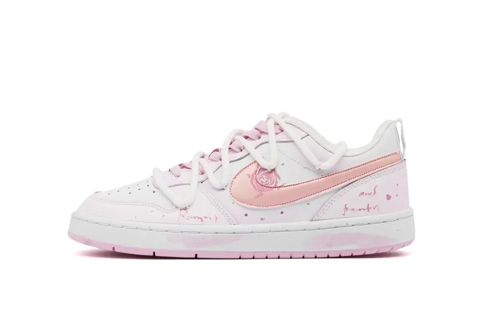 Nike Court Borough Abrasion Resistant Low top Skateboard Shoes Women's Light Pink