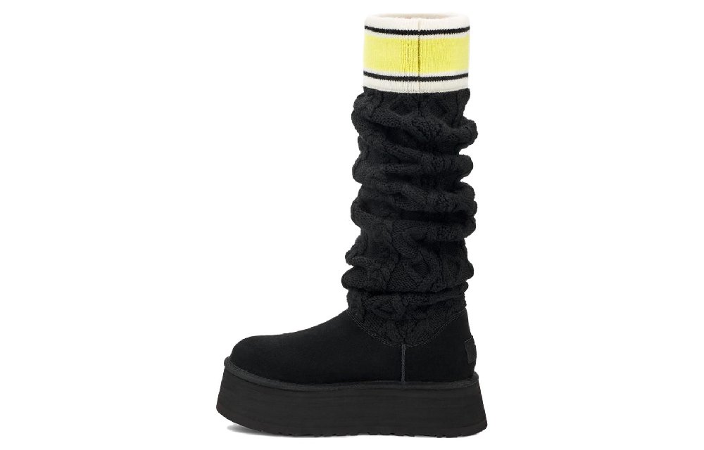 UGG Classic Sweater Letter Tall Boot Black Women's