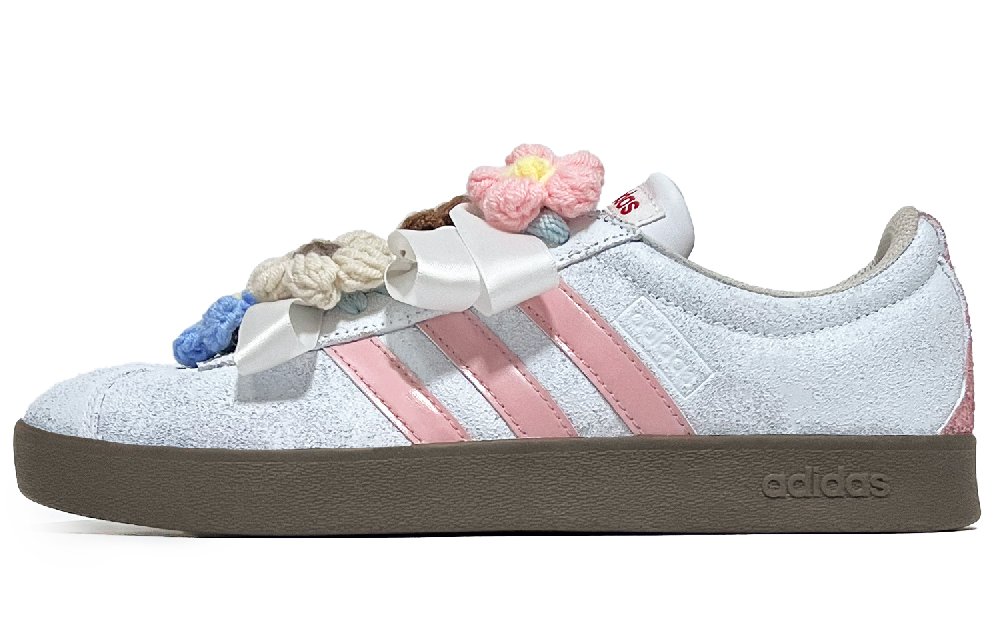 Adidas Neo VL Court Lifestyle Slip Resistant Cushioning Abrasion Resistant Low Top Skateboard Shoes Unisex Blue Pink