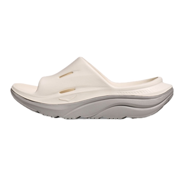 HOKA ONE ONE Ora Recovery Slide 3 Odor Resistant Slide Slippers Unisex White Gray