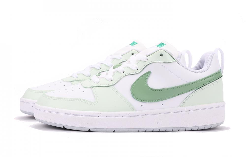 Nike Court Borough Coverage Slip-Resistant Water-Resistant Low-Top Skateboard Shoes GS White Green купить в интернет-магазине Yoocart с быстрой доставкой по России.