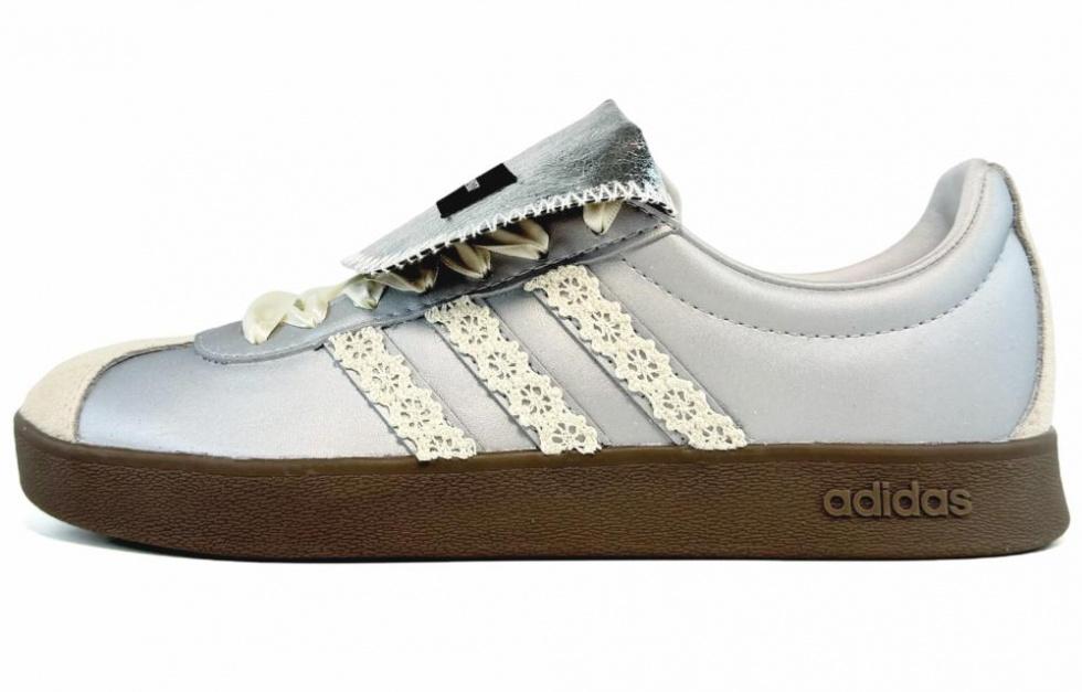 Adidas Neo Vl Court Low-Top Skateboard Shoes Women's Silver