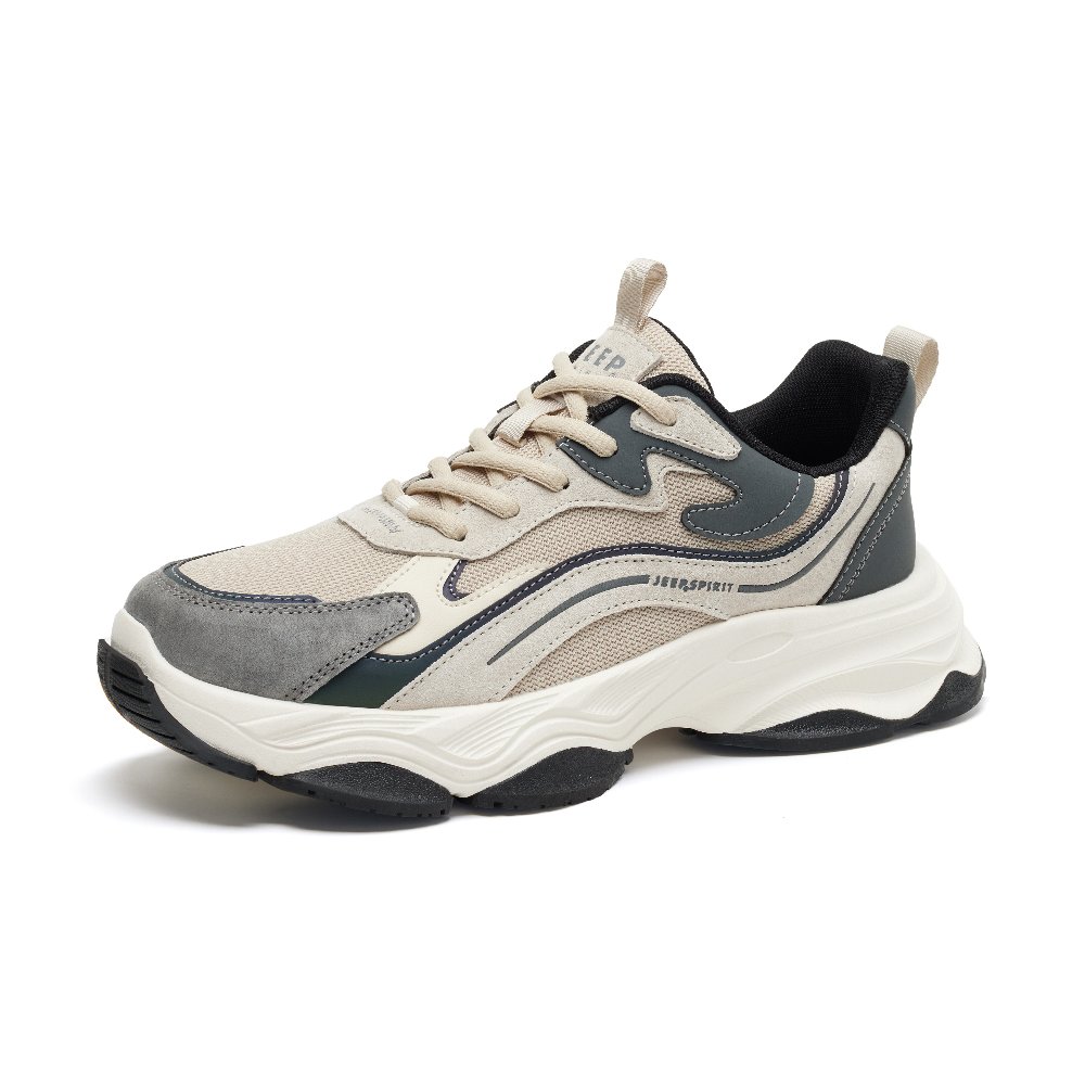 JEEP SPIRIT Low-Top Chunky Sneakers Men's Moon Dust Gray