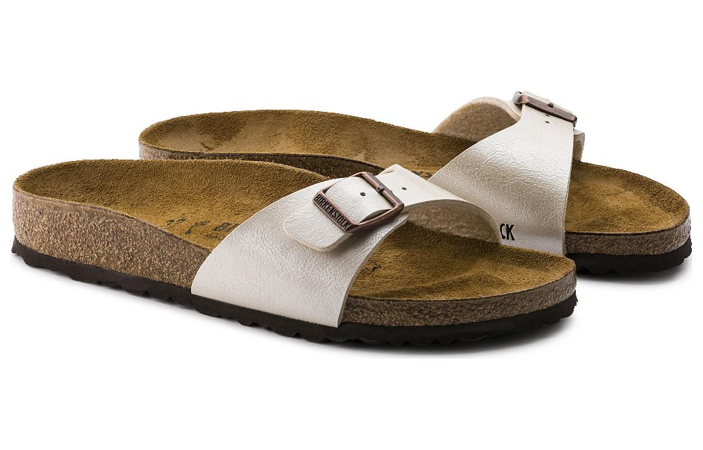 Birkenstock Slide Slippers Women's Pearl White Narrow