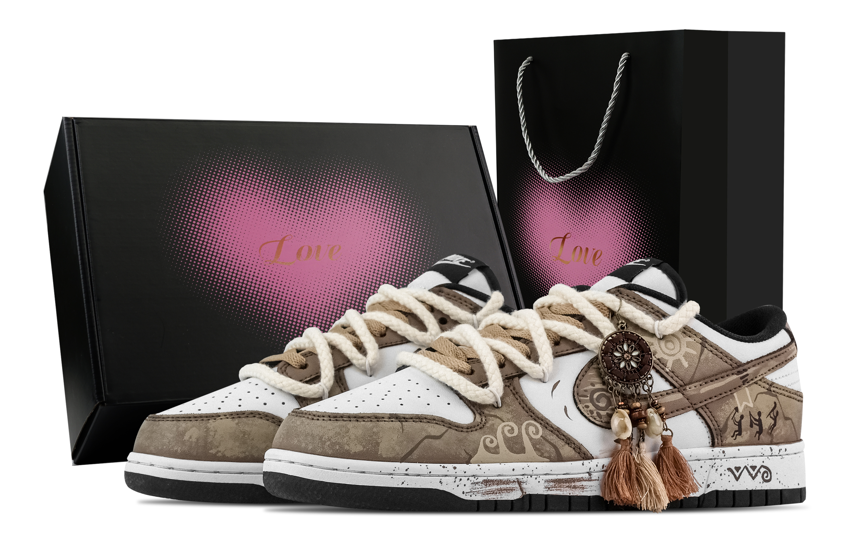 Nike Dunk Trace, Heart Box Slip Resistant Abrasion Resistant Low top Skateboard Shoes Unisex