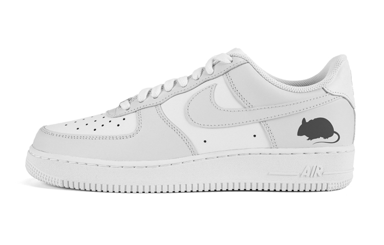Nike Air Force 1 Low-Top Skateboard Shoes Men's Light Gray White