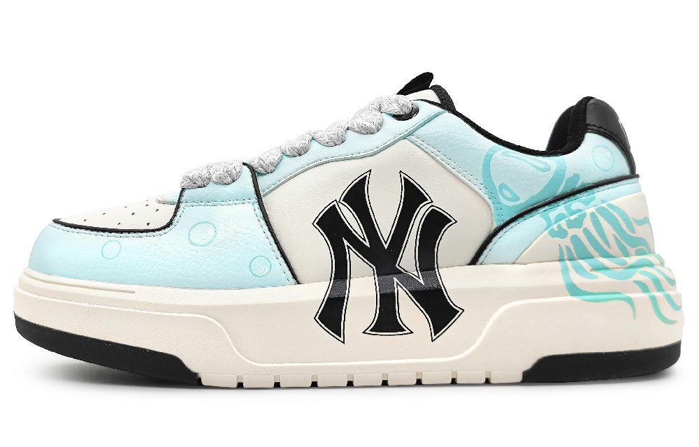 MLB Chunky Liner Anti-Slip And Wear-Resistant Height Increasing Low-Top Skateboard Shoes Unisex Blue