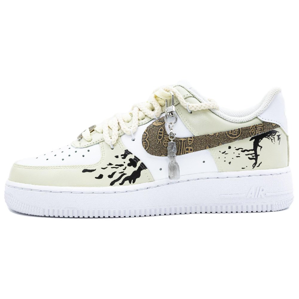 Nike Air Force 1 Skateboard Shoes Men Low-Top Beige/White