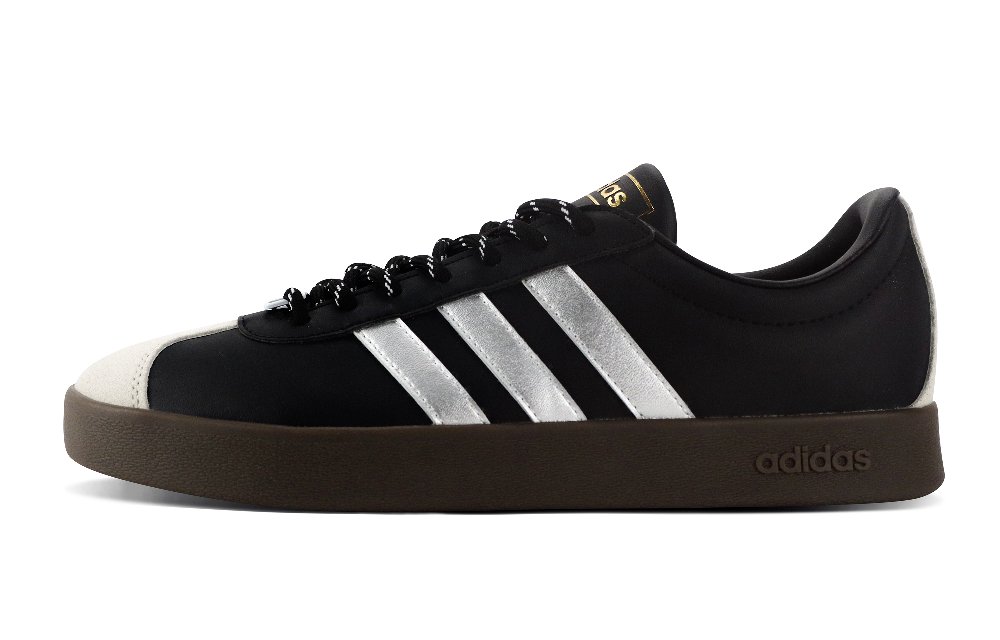 Adidas Neo VL Court 2.0 Anti Slip And Wear Resistant Lightweight Low Top Skateboard Shoes Unisex Black Silver