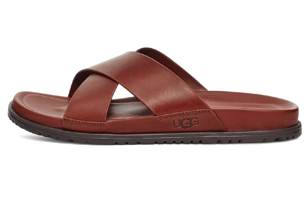UGG Rubber Sole Slide Slippers Men's Red Brown