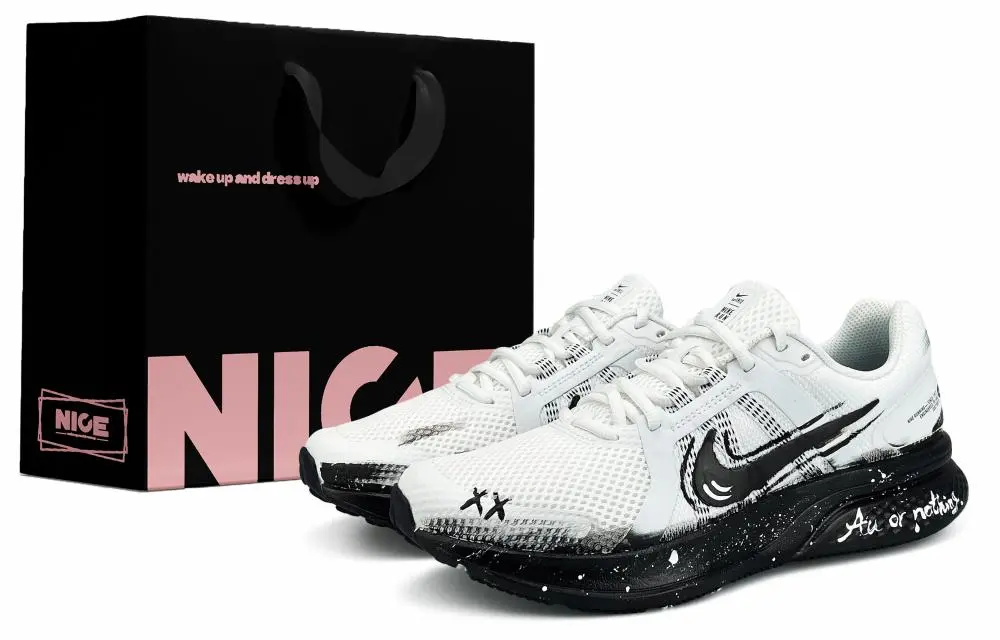 Nike Run Swift 2 Abrasion Resistant, Breathable, Lightweight Low Top Running Shoes Men's Black White
