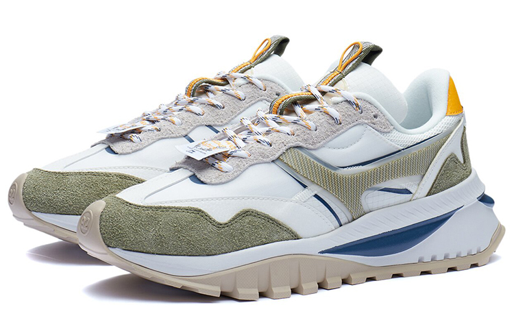 LiNing Durable Breathable Low Top Casual Running Shoes Men's White Green купить в интернет-магазине Yoocart с быстрой доставкой по России.
