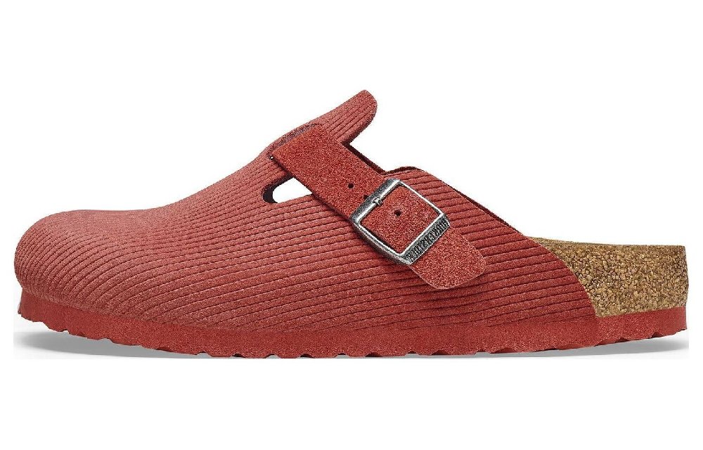 Birkenstock Boston Embossed Corduroy Suede Sienna Red