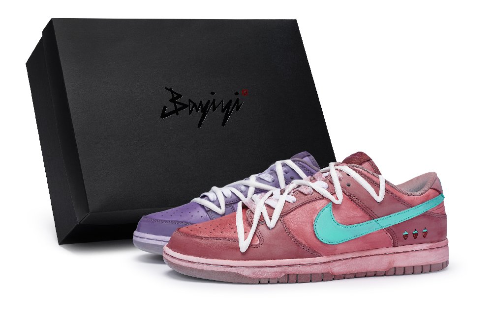 Nike Dunk Anti-Slip Wear-Resistant Low-Top Skateboard Shoes Men's Pink Purple