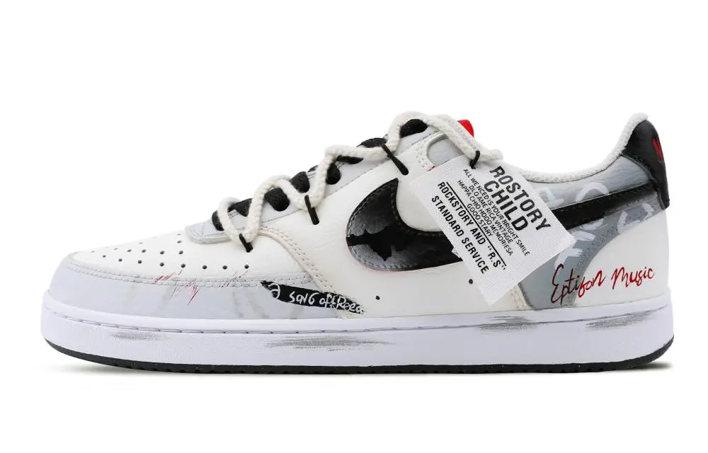 Nike Court Vision 1 Low top Skateboard Shoes Men's Beige Gray