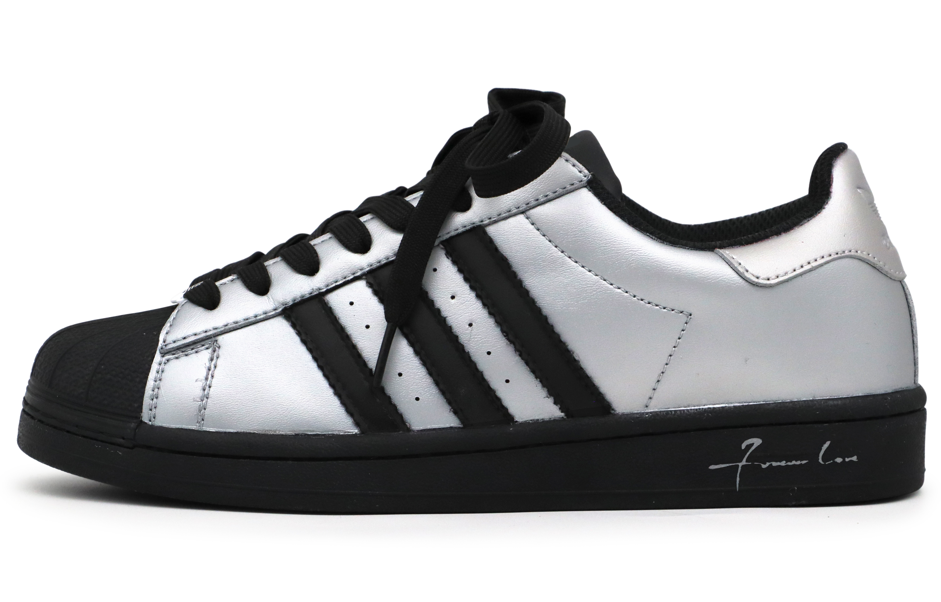Adidas Originals SUPERSTAR Cushioning, Wear Resistant Low top Skateboard Shoes Unisex Black Silver