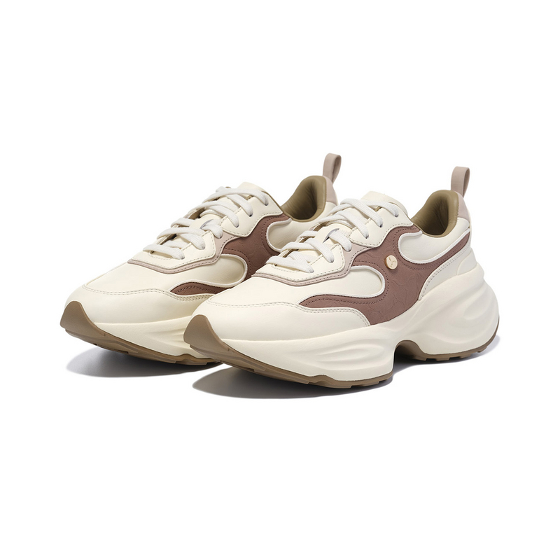 LI-NING 1990 Casual Shoes Women's Light Antique Yellow Cinnamon Brown