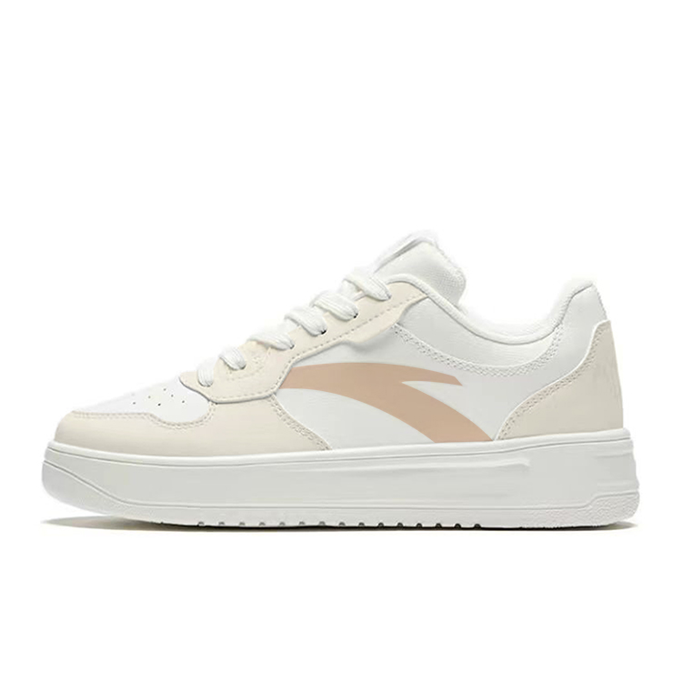 Anta Anti Slip Wear Resistant Low Top Skateboard Shoes Unisex White Beige Yellow