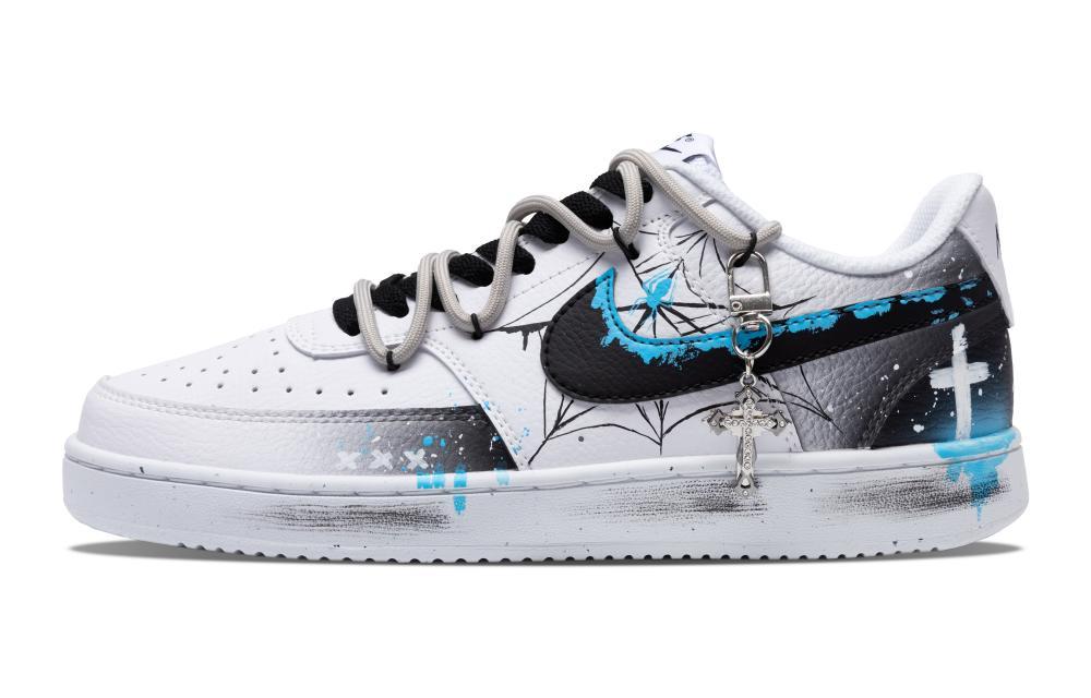 Nike Court Vision 1 Gothic Blue Anti-Slip Wear-Resistant Low-Top Skateboard Shoes Men's Black White