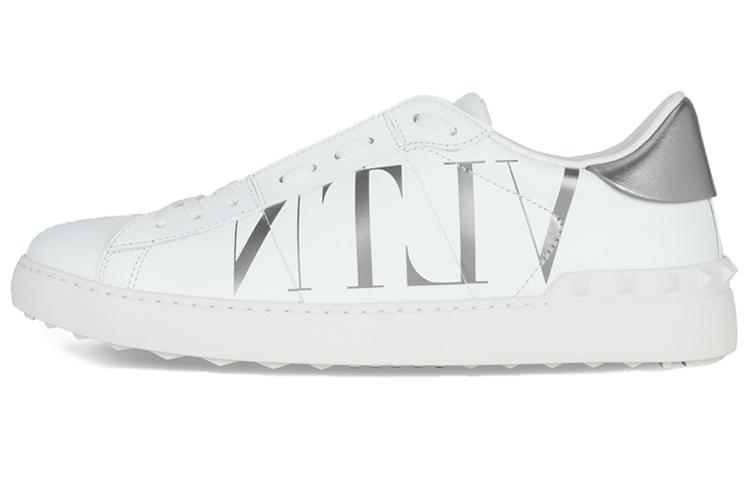 Valentino Open Low Top Stylish Skateboarding Shoes Men's White Silver