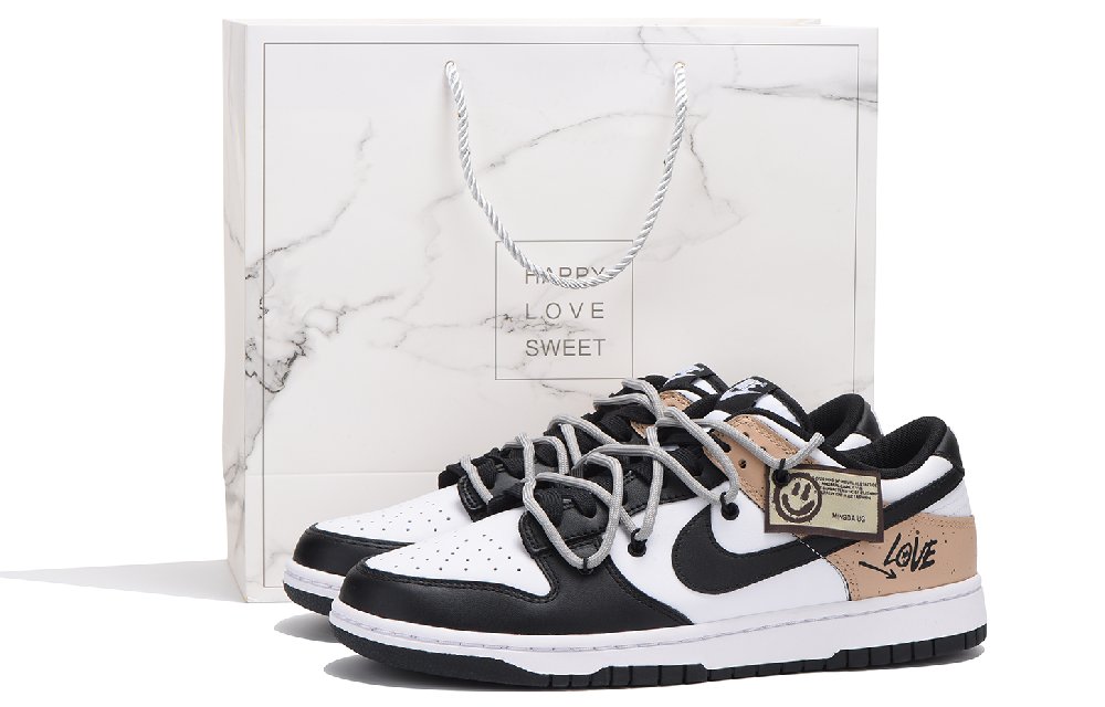 Nike Dunk Coverage Slip Resistant Impact Resistant Abrasion Resistant Low Top Skateboard Shoes Women's Black Khaki