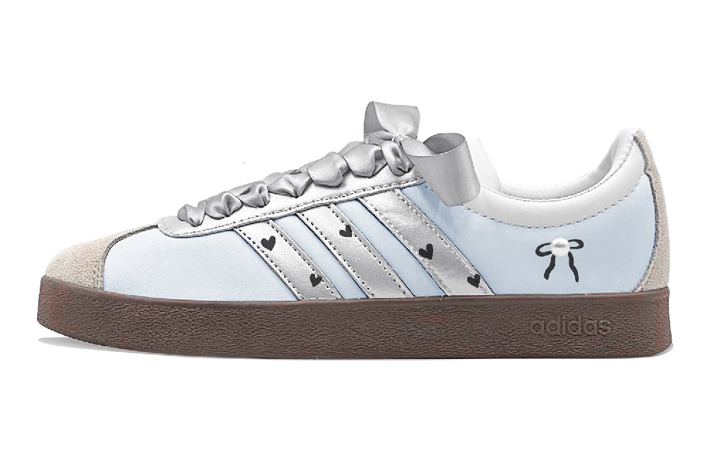 Adidas Neo Vl Court German Army Trainers Unisex Low Top Silver