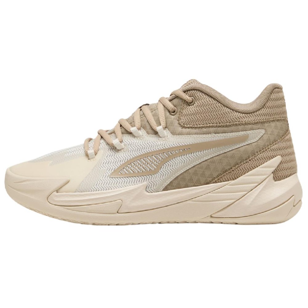 PUMA Dagger Abrasion Resistant Mid Top Basketball Shoes Unisex Beige Brown