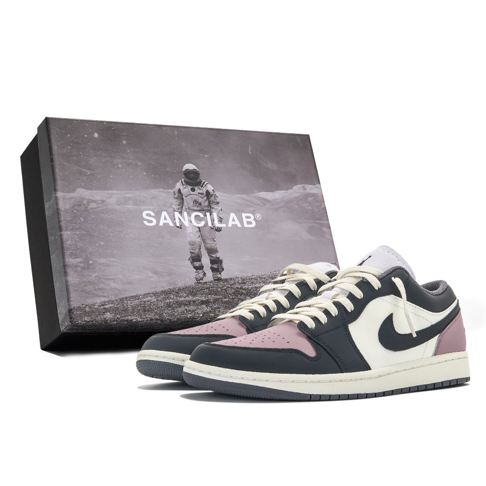 Jordan Air Jordan 1 Abrasion Resistant Low Top Vintage Basketball Shoes Unisex Pink